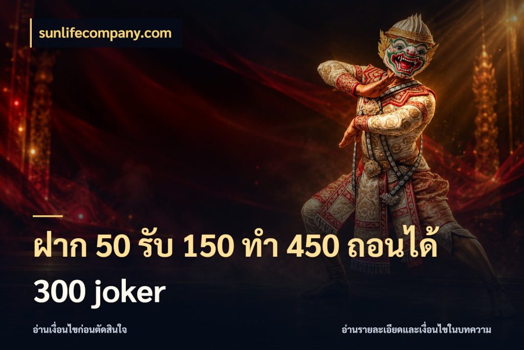 ฝาก 50 รับ 150 ทํา 450 ถอนได้ 300 joker sunlifecompany.com รูปแบบโบนัสกับสิทธิ์ของสายเกม