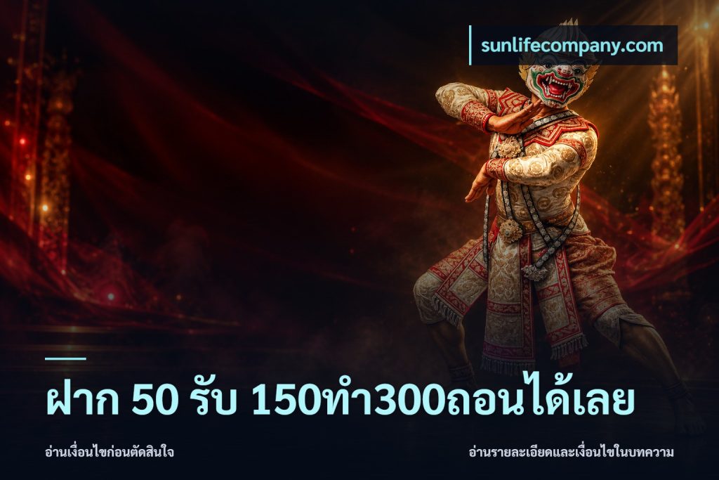 ฝาก 50 รับ 150ทำ300ถอนได้เลย