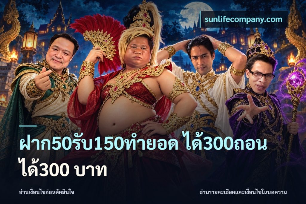 ฝาก50รับ150ทํายอด ได้300ถอนได้300 บาท