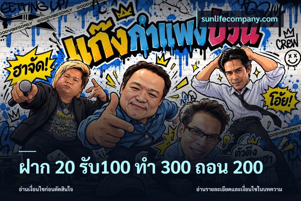 ฝาก 20 รับ100 ทํา 300 ถอน 200
