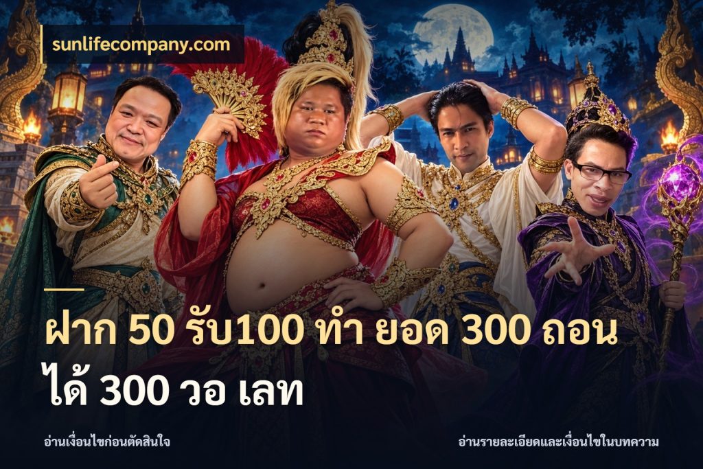 ฝาก 50 รับ100 ทํา ยอด 300 ถอนได้ 300 วอ เลท จับคู่โบนัสกับสไตล์เกมที่ชอบ สไตล์ sunlifecompany.com