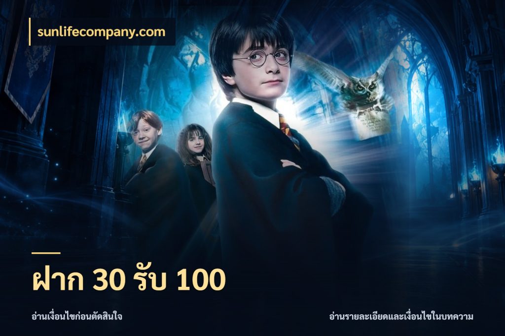ฝาก 30 รับ 100 จับคู่โบนัสกับสไตล์เกมที่ชอบ กับ sunlifecompany.com