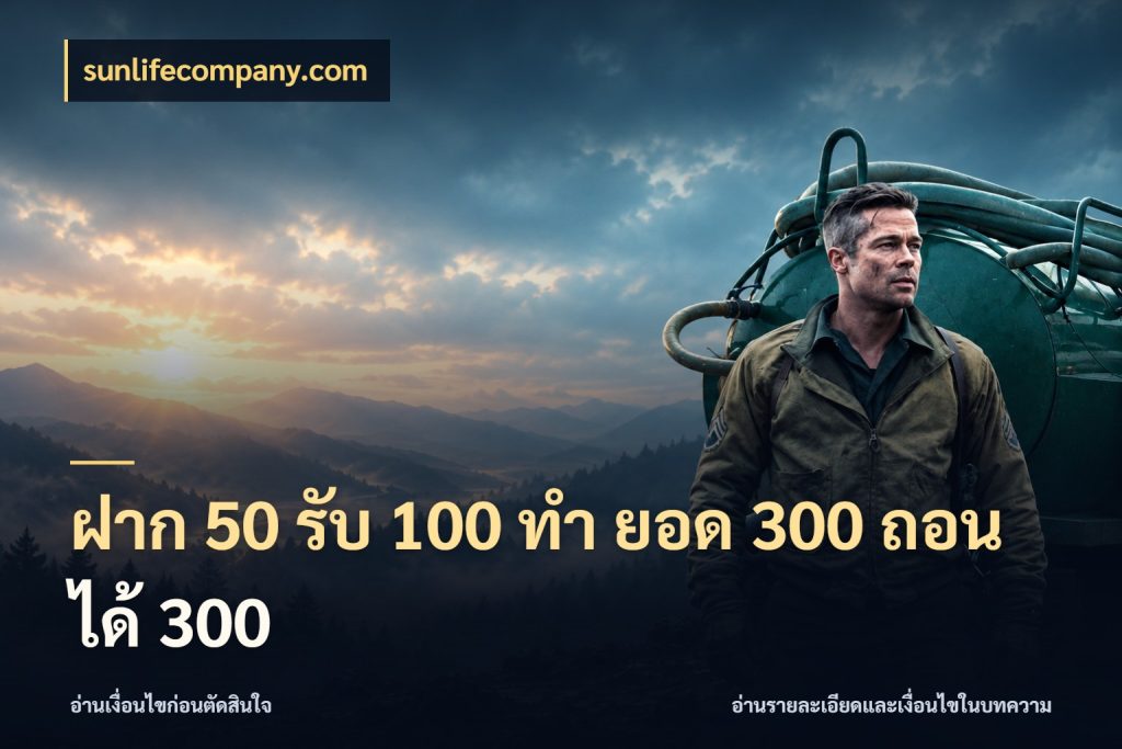 ฝาก 50 รับ 100 ทํา ยอด 300 ถอนได้ 300 โปรกับเกมที่ชอบเลือกให้ตรงสไตล์ สไตล์ sunlifecompany.com