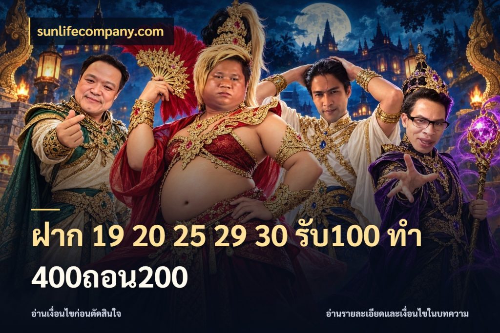 ฝาก 19 20 25 29 30 รับ100 ทำ 400ถอน200 sunlifecompany.com เครดิตกับรูปแบบโปรที่ตรงใจ