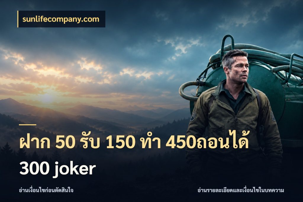 ฝาก 50 รับ 150 ทํา 450ถอนได้ 300 joker สายโบนัสเลือกจังหวะสนุกได้อย่างไร กับ sunlifecompany.com